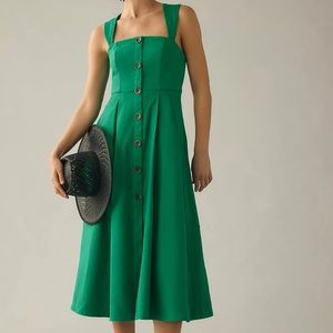 Anthropologie Maeve Square-Neck Buttondown Dress